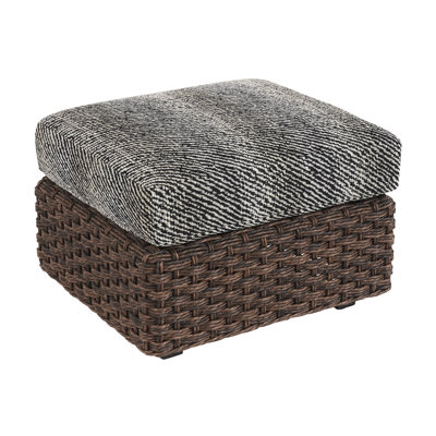 Kilimanjaro Wicker Outdoor Ottoman with Sunbrella Cushion