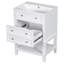Meuble-lavabo 24 po avec lavabo | Structure en bois massif, tiroir et tablette ouverte | Solution de rangement compacte