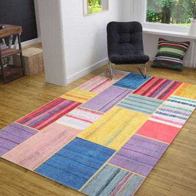 Tapis 100% polyester de qualité supérieure, 6,9 x 10,2 pi | 1850 g / m², hauteur de poils de 0,2 po | Polyester recyclé dessous | Lavable à la machine à 30 ° C | Conception douce, durable et écologique pour les espaces de vie modernes