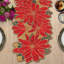 Chemin de table brodé rouge perlé avec broderie en verre pour table de salle à manger et décoration intérieure