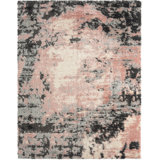 Abstract Area Rug in Pink