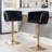 20.5" W Adjustable Height Swivel Velvet Bar Stool with Metal Base-2054833458