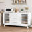Coffer Bar Cabinet With 2 Fluted Glass Doors, 56" Modern Sideboard Buffet Cabinet With 3 Drawers-106644763