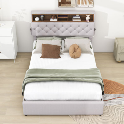 Tufted Low Profile Storage Platform Bed -  Latitude RunÂ®, 3B45127469394B178367608964E6ACA5