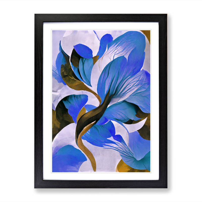 Flower - Single Picture Frame Print, 64cm H x 46cm W x 2cm D, Black