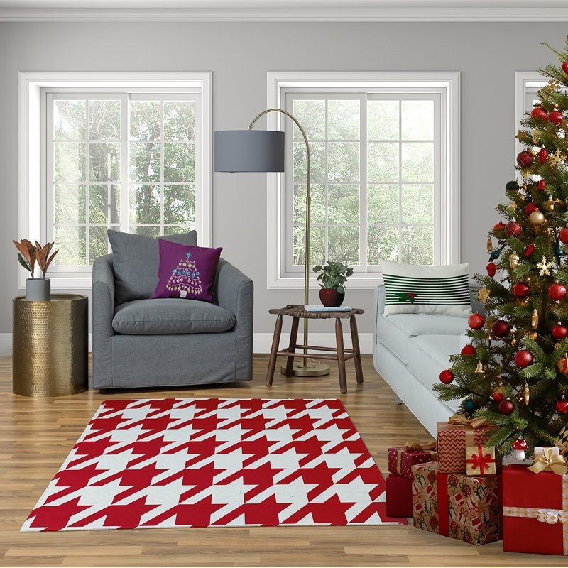 Housse de coussin décoratif carré Coastal Christmas, H 16 po x l 16 po, Mauve