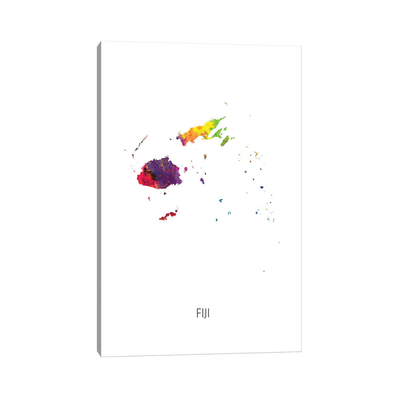 MTO2968-Carte des Fidji, H 26 po x l 18 po x 1,5 po