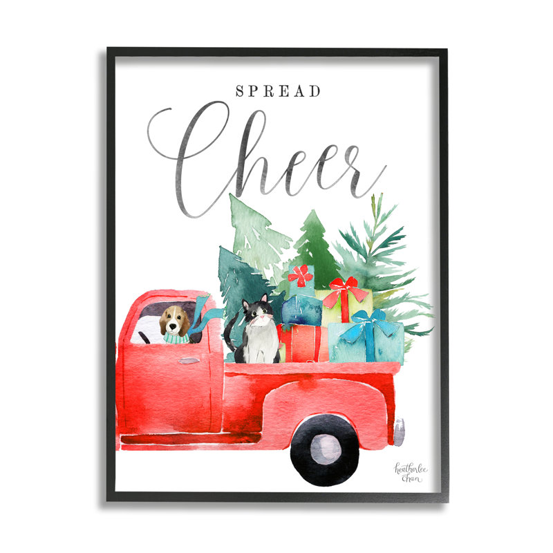 Répartissons la joie avec Truckoad, Giclée encadrée noir minuit, H 14 po x l 11 po x P 1,5 po