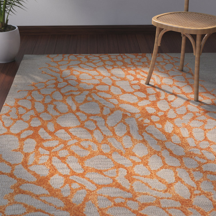 Rigsby Hand Hooked Wool, Viscose Abstract Rug