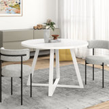 3 Dining - Round Table And 2 Boucle Chairs Luxury Materials With Curved Design