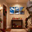 «Christmas Snowy Mountain Steam Train Winter», ensemble de 3 impressions d'art sur toile-622912737