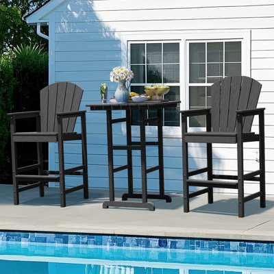 2-Person HDPE Square Outdoor Dining Set