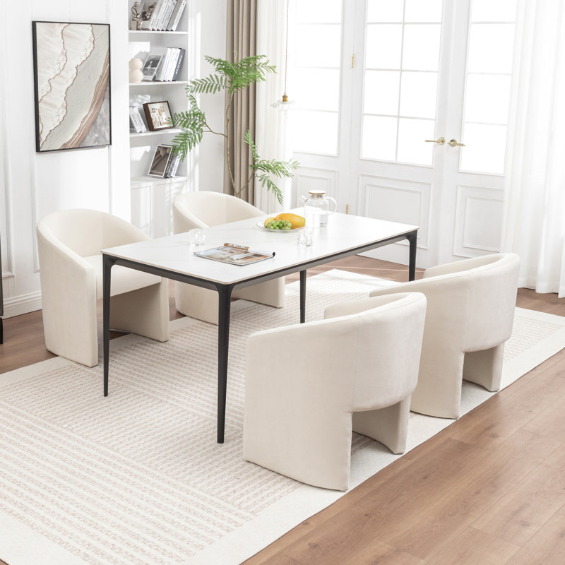Chaise rembourrée Halley, Beige