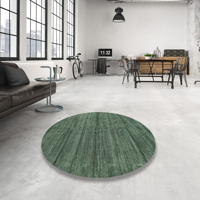 Tapis contemporain Olive, Rond 7 pi
