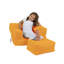 Fauteuil à billes de qualité supérieure, orange, 25,6 po x 15,7 po x 19,7 po | Tissu 100% polyester, imperméable, 100% mousse de styromousse originale | Capacité de poids maximale: 440 lb, parfaite pour la détente et le divertissement en plein air-289321369