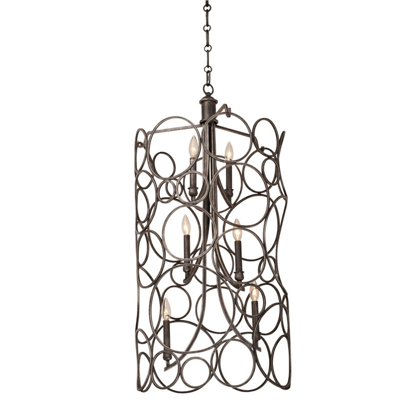 Ashbourne 6 LT Chandelier Kalco, Vintage Iron