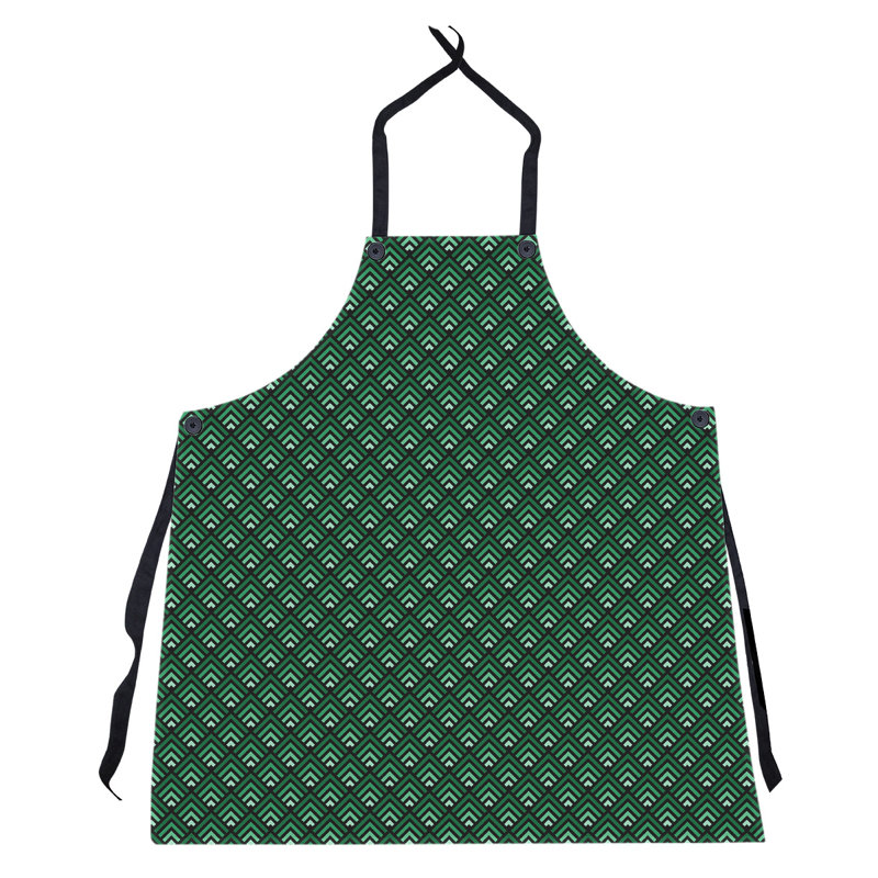 Bib Apron, Black/Green