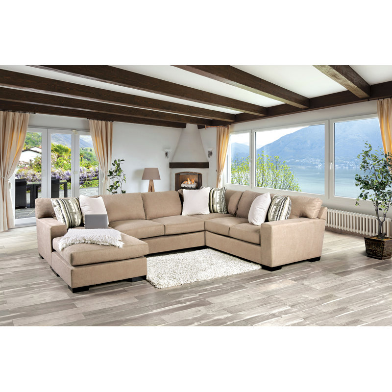 Canapé modulaire en chenille de 137 po de large Kimsey, Brun