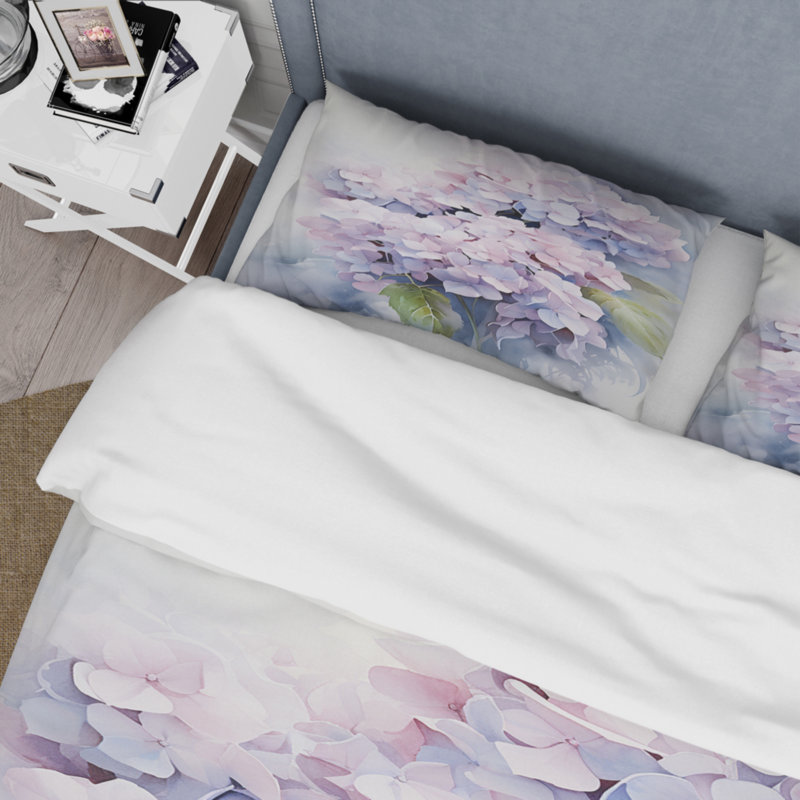 Ensemble de housse de couette en microfibre / polyester mauve, Housse de couette pour très grand lit et 2 très