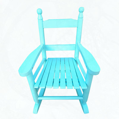 Chaise berçante pour enfants en bois franc massif avec dossier à lattes