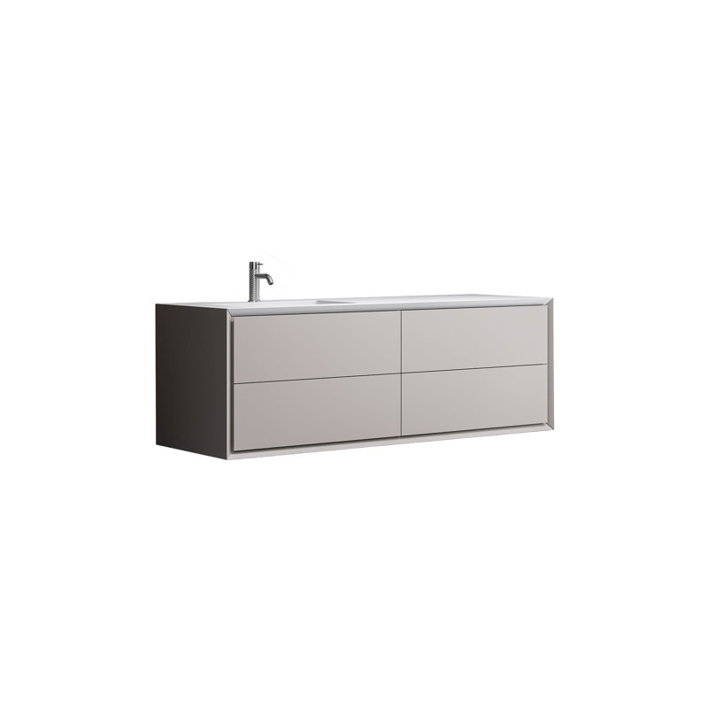 Base de meuble-lavabo simple 21,63 po Ilka seulement en gris