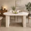 Table de salle à manger extensible pour 4 à 8 personnes, table de cuisine ovale avec base en bois pour le salon familial
