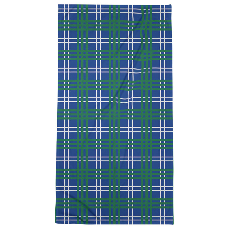 Serviette de plage de luxe Seattle football, Microfibre, Bleu/blanc/vert