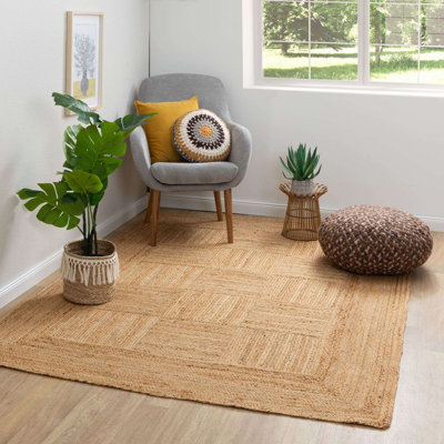 Alvertia Geometric Shapes Jute / Sisal Braided Area Rug
