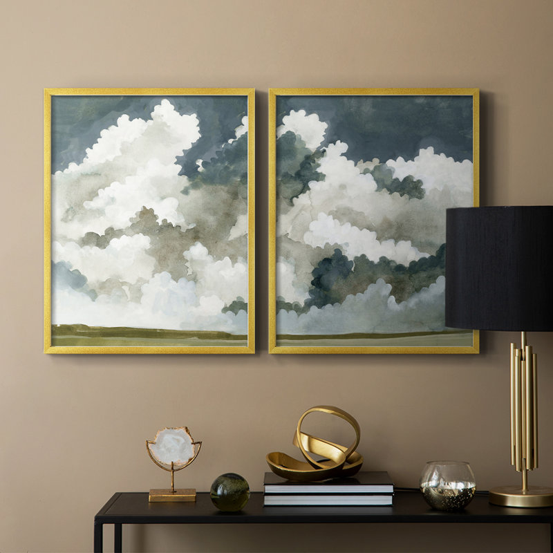 «Vast Neutral Sky I», reproduction encadrée de qualité supérieure - prête à être accrochée - aucun clou requis - aucun clou requis