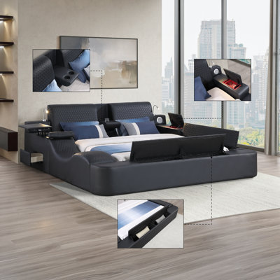 Ziora Smart Multi-Functional Bed with Massager, Bluetooth Speakers, and Reading Lights