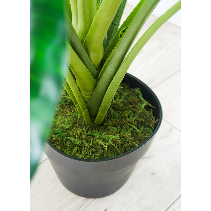 Faux taro botanique au fini vert, hauteur de 30 po