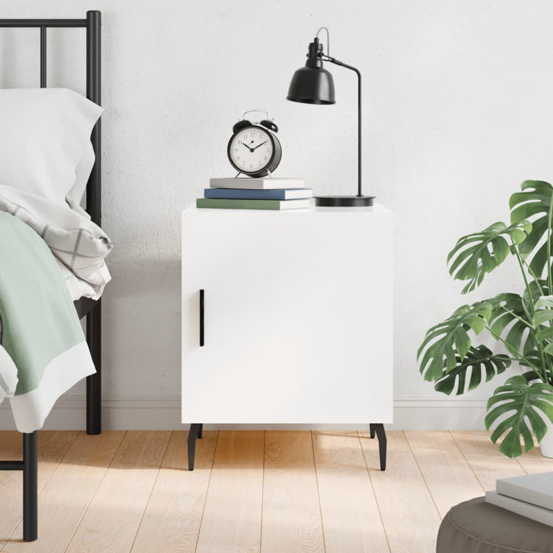 Mearle 40cm W Iron Bedside Table, Black, Individual