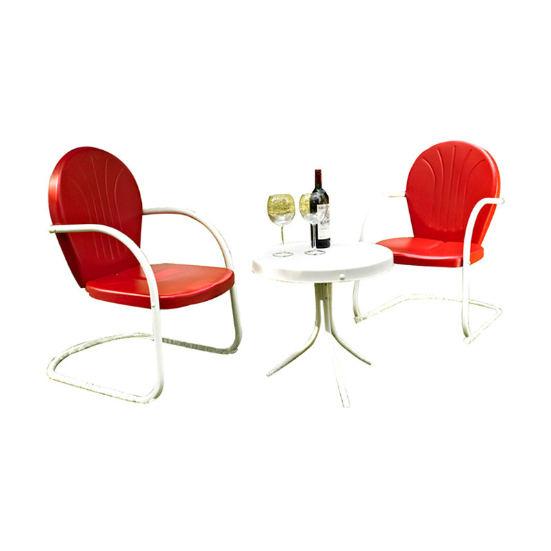Burley Metal 2 - Person Seating Group, Bright Red Gloss