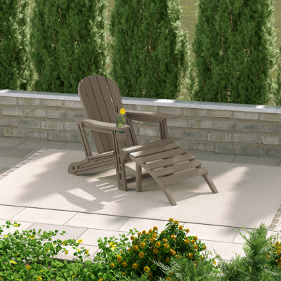 Outdoor Poly Adirondack Chair With Ottoman