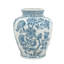 Vase en porcelaine à motif floral - 9 po de diamètre x 11 po - bleu / blanc