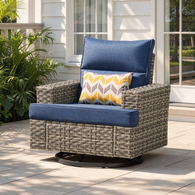 Chaise d'extérieur pivotante avec coussin
