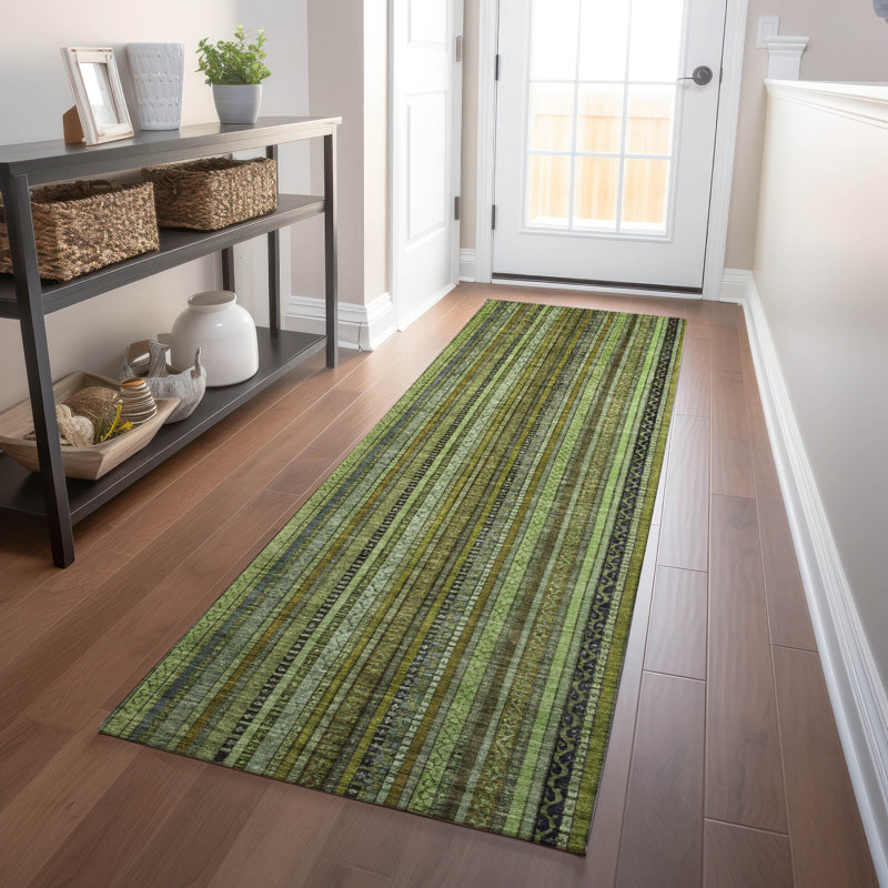 Tapis intérieur / extérieur vert Velatrix, 2'3" x 7'6"