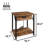 Simple Bedside Table with Open Storage Shelf, Charging Station, Easy to Assembly-200053754