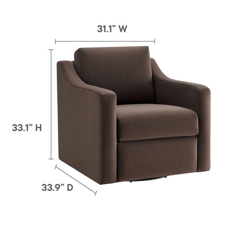Liora Performance Velvet Armchair, Chocolate Velvet