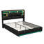Industrial Upholstered Ottoman Bed With LED Lights, Storage Headboard & Charging Station, Black PU Faux Leather, EU Double & King-1350759074