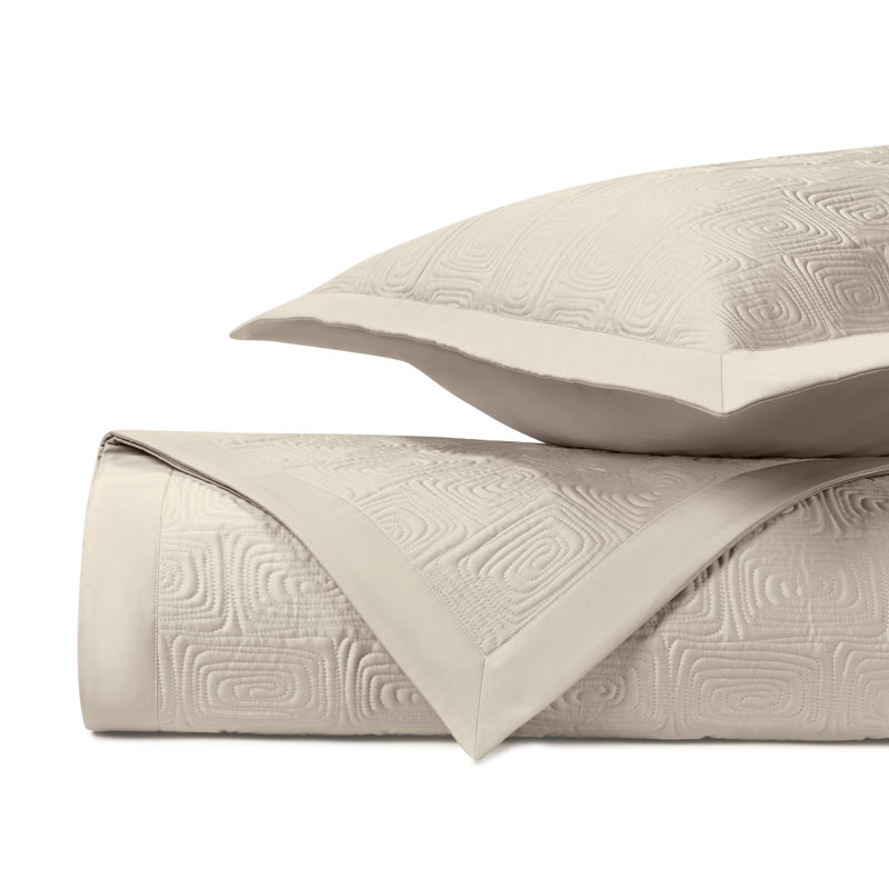 Maze Quilted Sateen Coverlet Set, Twin Coverlet + 1 Standard Sham, Khaki