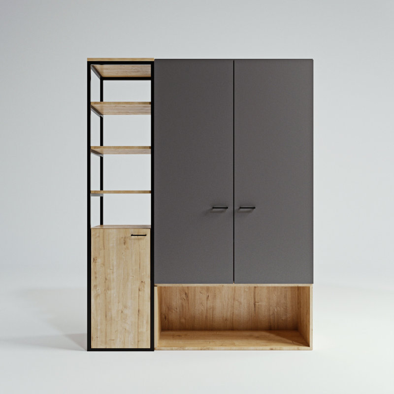 Kennelly 3 Door Manufactured Wood Wardrobe