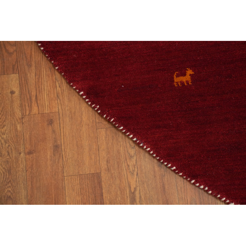 Tapis oriental tribal rond rouge 10 x 10