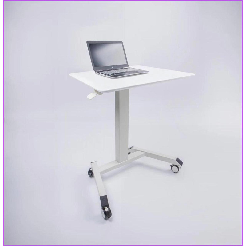 Desks, Compact Adjustable Standing Desk for Small Spaces | White | Metal &amp; Wood