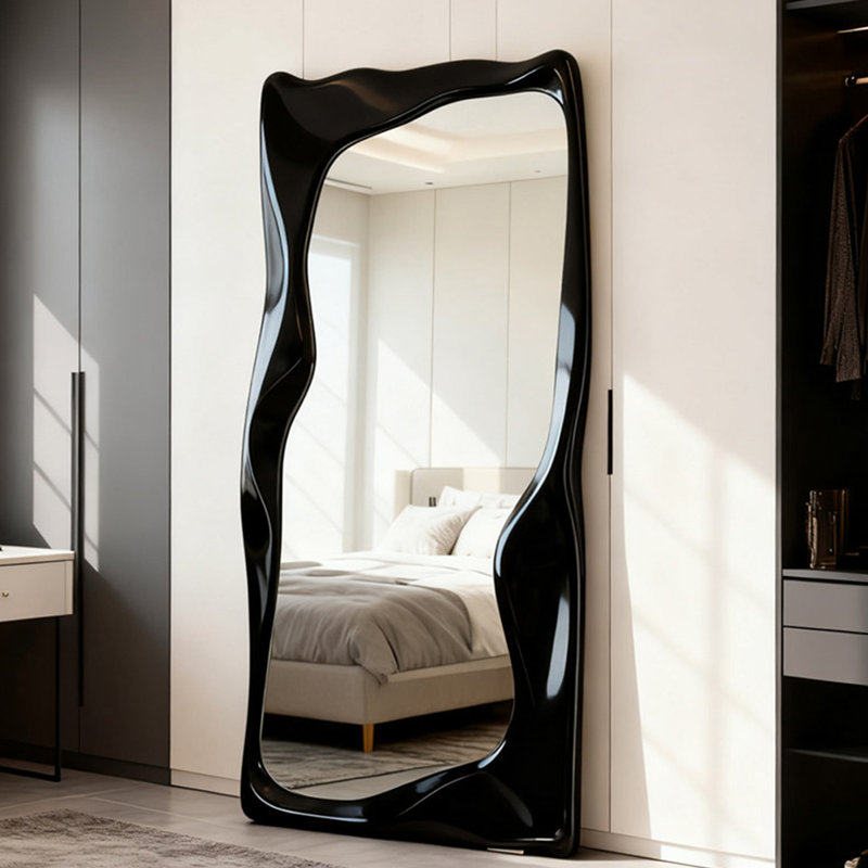 Miroirs pleine grandeur rectangulaires en bois manufacturé, 78.74" H x 39.37" W, Black