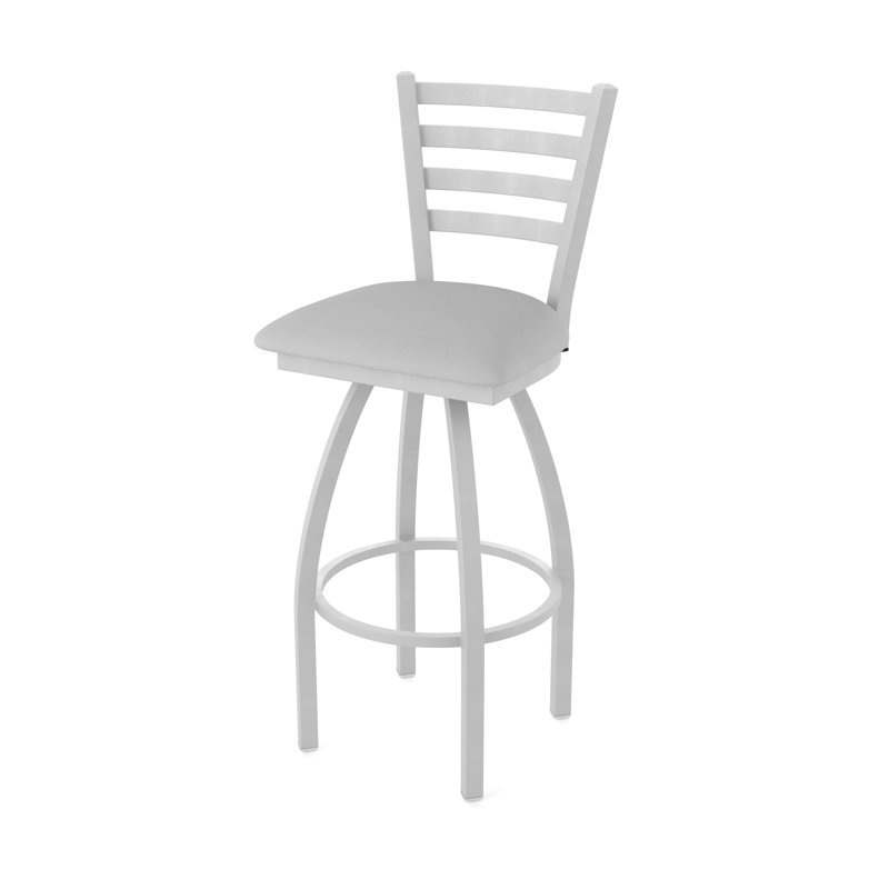 Tabouret pivotant Jackie, Nickel anodisé, Vinyle - gris Folkstone Canter, Tabouret de comptoir (siège d'une hauteur de 25 p