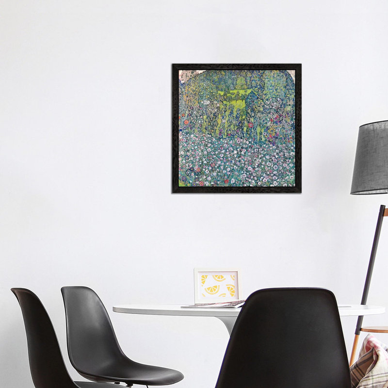 Gustav Klimt Garden Landscape On The Hill by Gustav Klimt - Print on Canvas, 93.98 cm H x 93.98 cm W, Black Framed