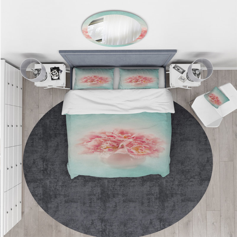 Ensemble de housse de couette designart vase, Housse simple + 1 taie décorative
