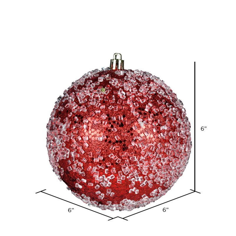 Ornement boule scintillante, H 6 po x l 6 po x P 6 po, Rouge, 4