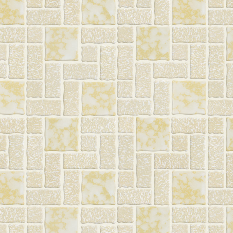 Academy Random Sized Porcelain Versailles Mosaic Wall & Floor Tile, Gold/White
